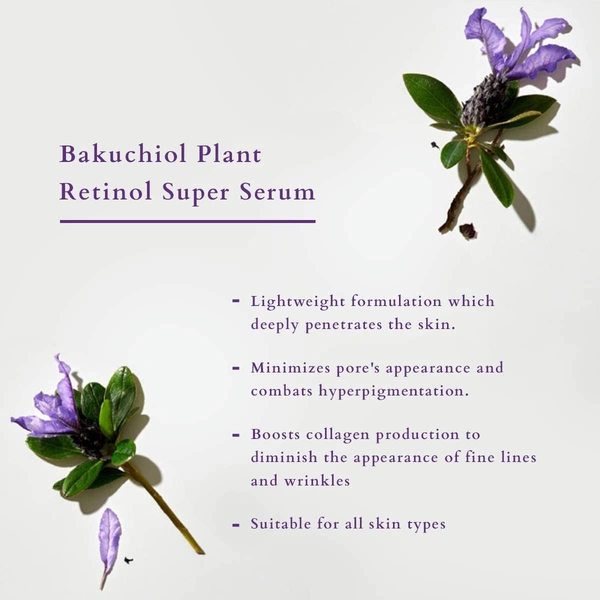 Lotus Organics+ Bakuchiol Plant Retinol Face Serum 30ml | Skin Brightening & Radiance Booster | Reduces Wrinkles & Fine Lines | 100% Certified Organic | Preservative Free | Gentle & Non-Irritating