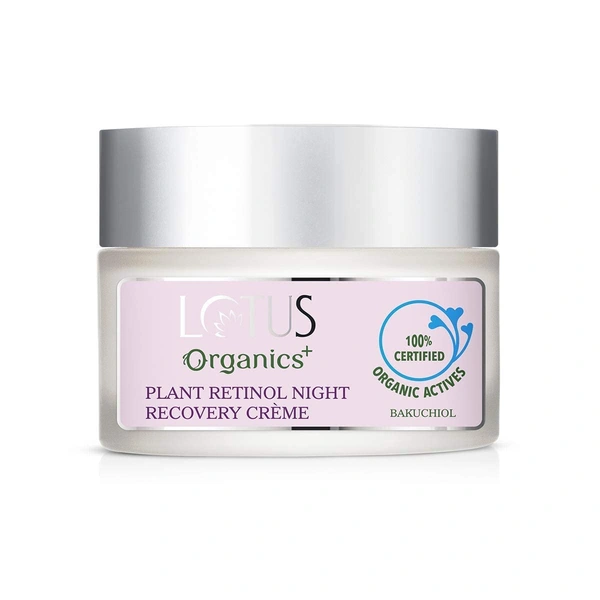 Lotus Organics+ Bakuchiol Plant Retinol Recovery Night Cream 30g | Certified Organic | Reduces Fine Lines & Wrinkles | Anti-Ageing & Firming | Refines Skin Texture | Unisex | All Skin Types