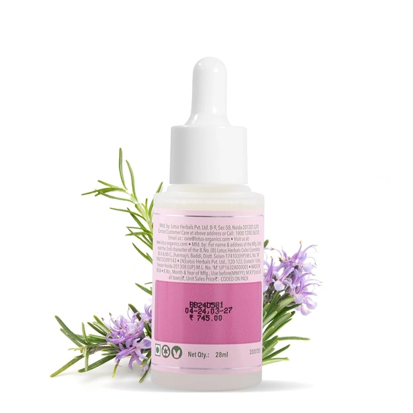 Lotus Organics+ Hair Growth Active Concentrate Serum 28ml | 100% Organic Rosemary Oil, AnaGain & Hairdian | Strengthens Hair Follicles & Boosts Growth | For All Hair Types