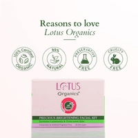Lotus Organics+ Precious Brightening Facial Kit | 4-Step Bright & Glowing Skin Care | Made with Organic Ingredients | For Men & Women | All Skin Types | Salon-like Glow at Home