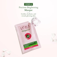 Lotus Organics+ Precious Brightening Facial Kit | 4-Step Bright & Glowing Skin Care | Made with Organic Ingredients | For Men & Women | All Skin Types | Salon-like Glow at Home