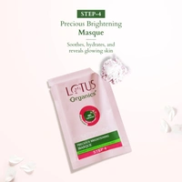 Lotus Organics+ Precious Brightening Facial Kit 47g| With 4 Steps for Instant Bright & Glowing Skin | Enriched with 100% Certified Organic Actives | For Men & Women