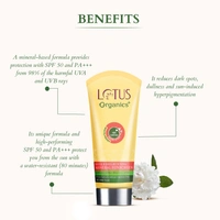 Lotus Organics+ Ultra Matte Tinted Face Sunscreen Cream 50g with SPF 40 PA+++ | 100% Certified Organic | Matte Finish | Mineral-Based & Chemical-Free | Water & Sweat Resistant