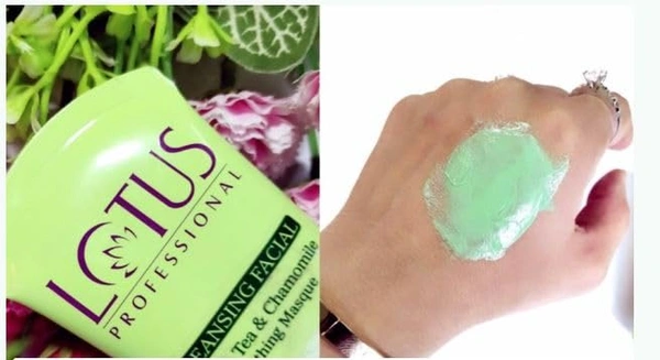 Lotus Professional Cleansing Facial Green Tea & Chamomile Soothing Masque 60g | Detoxifies, Hydrates & Calms Skin | Reduces Redness & Impurities | For Fresh, Balanced Complexion