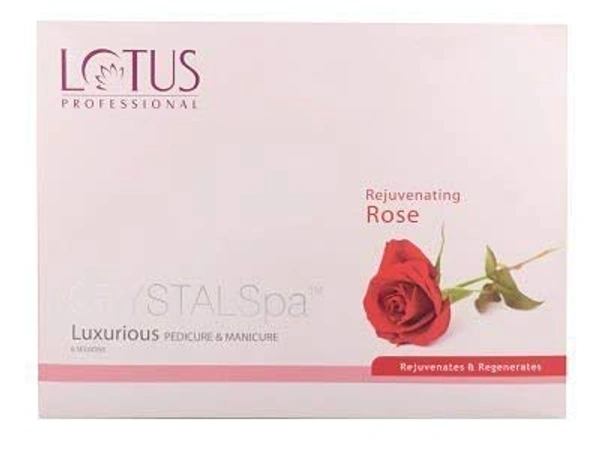 Lotus Professional Rejuvenating Rose Crystal Spa Luxurious Pedicure & Manicure Kit | Revives, Softens & Nourishes | Restores Natural Glow | Spa-like Radiance for Hands & Feet