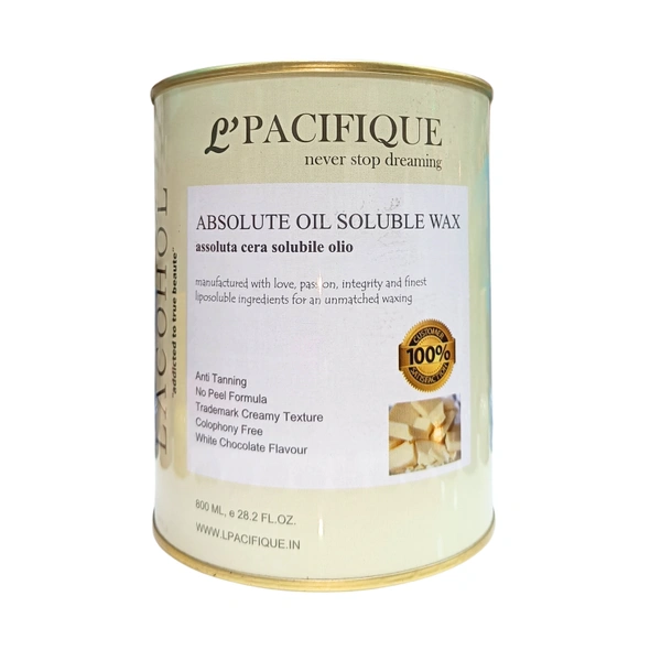 L'Pacifique Absolute Oil Soluble Wax (White Chocolate) 800ml| Smooth & Nourished Skin | Professional Hair Removal Wax | Smooth Skin Waxing Solution | Anti Tanning | No Skin Irritation | For All Skin Types |
