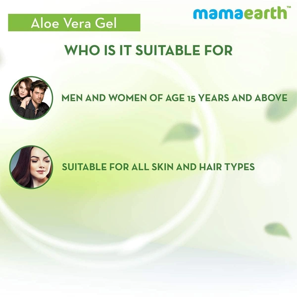 Mama Earth Mama earth Aloe Vera Gel 300ml | 100% Pure & Natural Aloe Vera Gel  with Vitamin E for Skin | Hair & Sunburn Relief | Hydrates, Soothes & Nourishes
