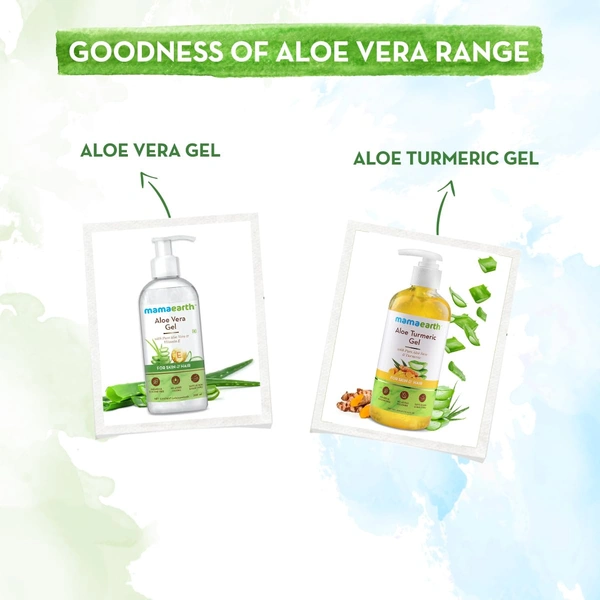 Mama Earth Mama earth Aloe Vera Gel 300ml | 100% Pure & Natural Aloe Vera Gel  with Vitamin E for Skin | Hair & Sunburn Relief | Hydrates, Soothes & Nourishes