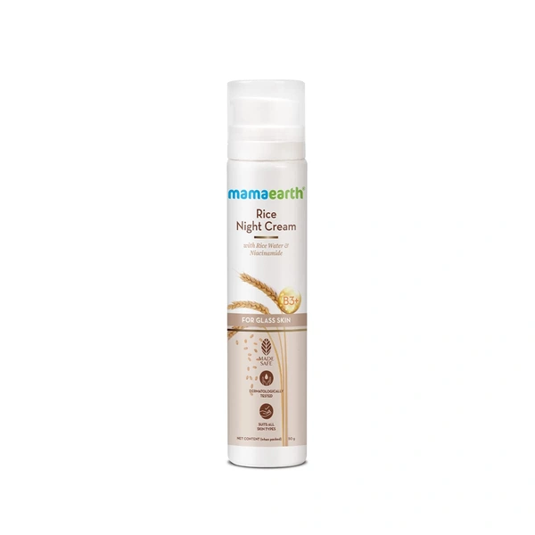 Mama Earth Mama earth Onion Rice Night Cream 50g | Enriched with Rice Water & Niacinamide | Hydrates, Brightens & Restores Skin Overnight