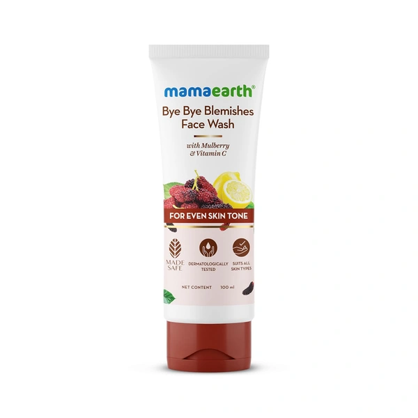 Derma Co Mamaearth Bye Bye Blemishes Face Wash 100ml | with Mulberry and Vitamin C for Even Skin Tone | Reduces Blemish & Dark Spots | Brightens Skin | Deep Cleansing | Acne Control | Skin Glow | for All Skin Types