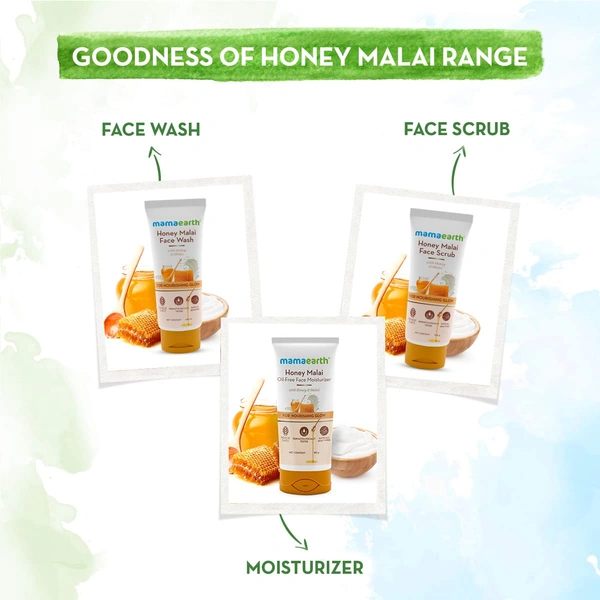 Derma Co Mamaearth Honey Malai Face Wash 100ml | with Honey & Malai For Nourishing Glow | Brightens Skin | Gentle Cleanser | Non-Drying | Healthy Glow | Smooth & Supple Skin |Parabens Free | For All Skin Types