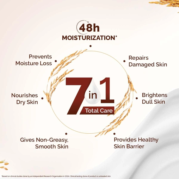 Mamaearth Rice Water Hydrating Body Lotion | with Rice Water & Niacinamide | for Dewy Glass Skin | 48H Moisturization | For Very Dry Skin | 7in1 Total Care | Made with 100% Natural Butter | Non-Greasy Formula | Natural ingredients body lotion | for Soft, Supple Skin |400ml