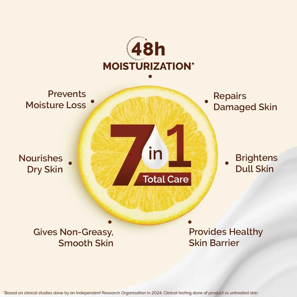 Mamaearth Vitamin C Daily Glow Body Lotion | with Vitamin C & Honey | For Skin Brightening | 48H Moisturization | 7in1 Total Care | Made with 100% Natural Butter | for Smooth, Radiant Skin | Non-Greasy Formula | Natural ingredients body lotion | All Skin Types | 400ml