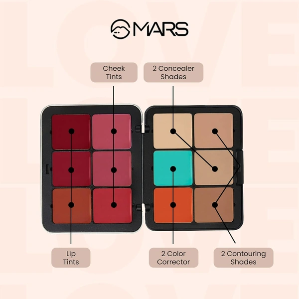 Mars Cover Rangers Creamy Matte Concealer & Corrector Palette 03 Multicolor, 24 gm | Easy-to-Blend | Lightweight Concealer for Face Makeup