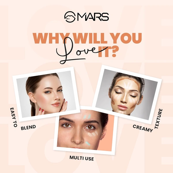 Mars Cover Rangers Creamy Matte Concealer & Corrector Palette 01 Multicolor, 24 gm | Easy-to-Blend | Lightweight Concealer for Face Makeup