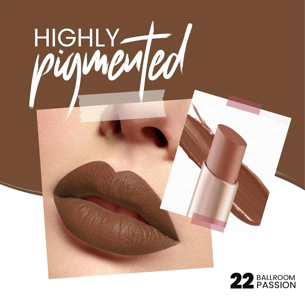 Mars MARS Creamy Matte Long-Lasting Lipstick for Women 3.2g (Shade 22-Ballroom Passion)| Smooth & Lightweight | Single Swipe Application