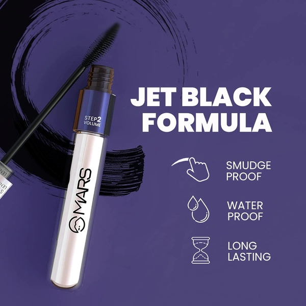 Mars Double Trouble Volumizing and Lengthening Mascara | Long Lasting | Full, Bold Lashes | 2-in-1 Mascara | Smudgeproof & Water Resistance | - 15ml