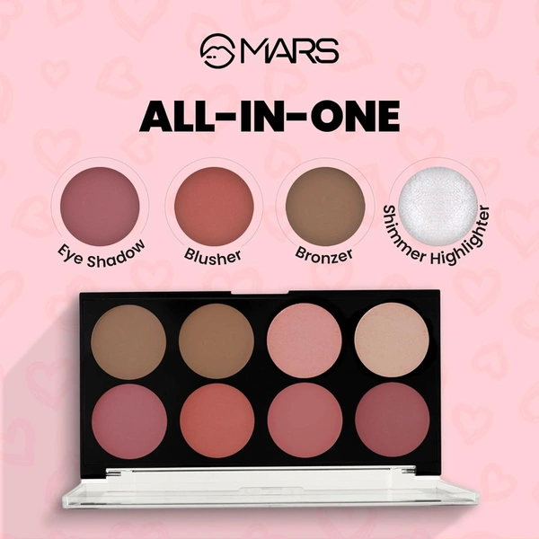 Mars MARS Fantasy Face Palette with Blushes, Highlighters and Bronzer 20g (Shade-02) | Highly Pigmented | Long Lasting | Complete Face Makeup Kit