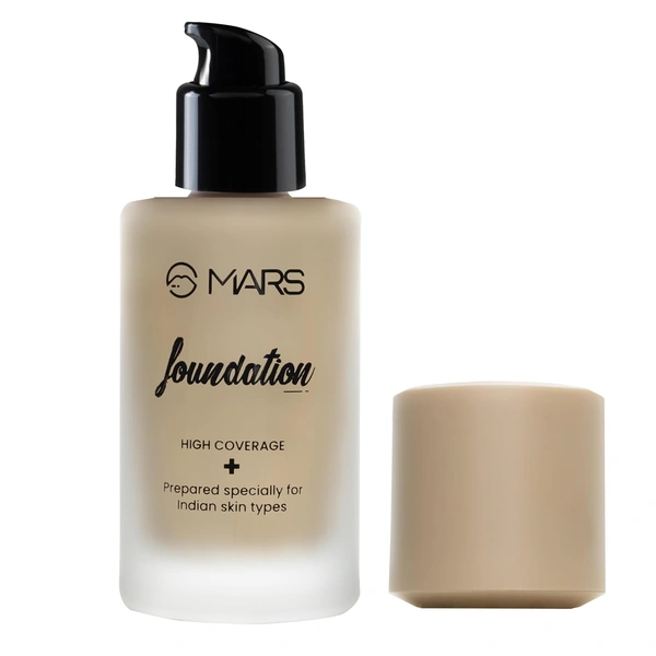 Mars High-Coverage Liquid Matte Foundation (Shade 04, 40ml) | High-pigment| Full Coverage & Flawless Matte Finish|Waterproof
