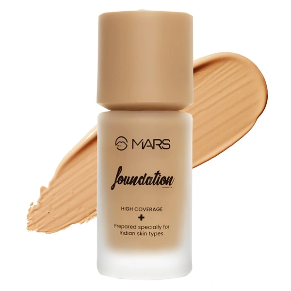 Mars High-Coverage Liquid Matte Foundation (Shade 05.5, 40ml) | High-pigment| Full Coverage & Flawless Matte Finish|Waterproof