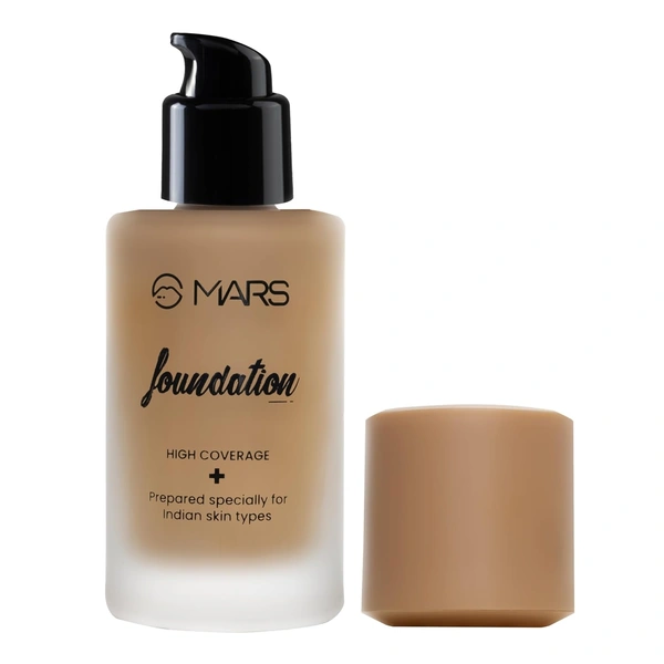 Mars High-Coverage Liquid Matte Foundation (Shade 08, 40ml) | High-pigment| Full Coverage & Flawless Matte Finish|Waterproof
