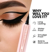 Mars Long-Lasting Liquid  Ink Eyeliner - 1ml | Waterproof | Smudge-Proof | Matte Black Finish