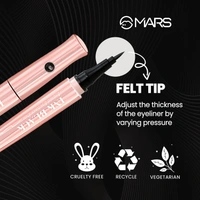 Mars Long-Lasting Liquid  Ink Eyeliner - 1ml | Waterproof | Smudge-Proof | Matte Black Finish
