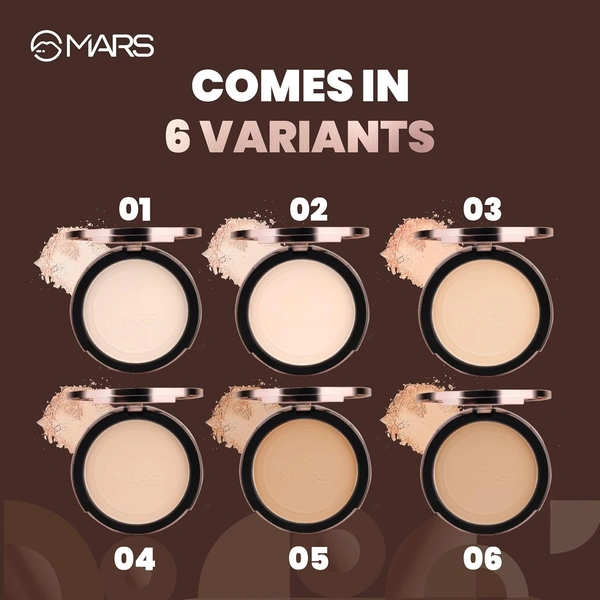 Mars Matte on Compact Powder 05 Honey, 8g |Applicator Puff | Flawless Matte Finish | Oil Absorbing | Pore Blurring | Long-Lasting | Lightweight Formula of Face Makeup