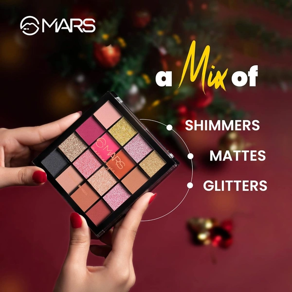 Mars Mesmereyes 16 Color Smoky Eyes Eyeshadow Palette 03 Multicolor, 80.8g| Highly Pigmented Matte & Shimmer Finishes
