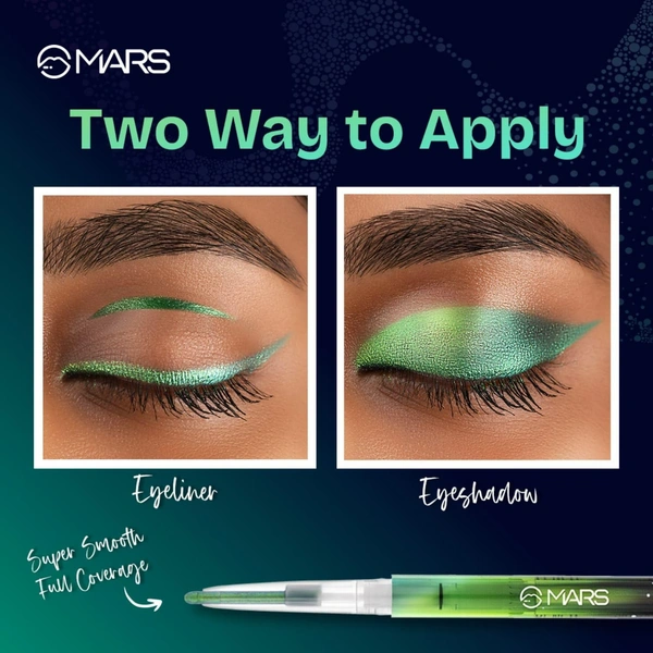 Mars MARS Northern Lights In A Pencil Retractable Eyeliner (01-SWEDISH AURORA) 0.35gm | Waterproof & Smudge-Resistant | Long-Lasting & Duo-Chrome Eye Pencil for Bold Looks