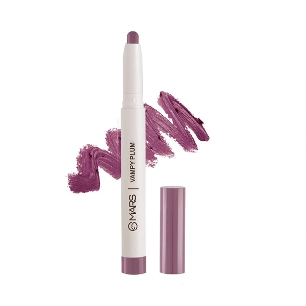 Mars Poppins Long-Lasting Lip Crayon 08-VAMPY-PLUM (1.3g) | Matte Finish | Smudge-Proof & Kiss-Proof Lipstick for Women