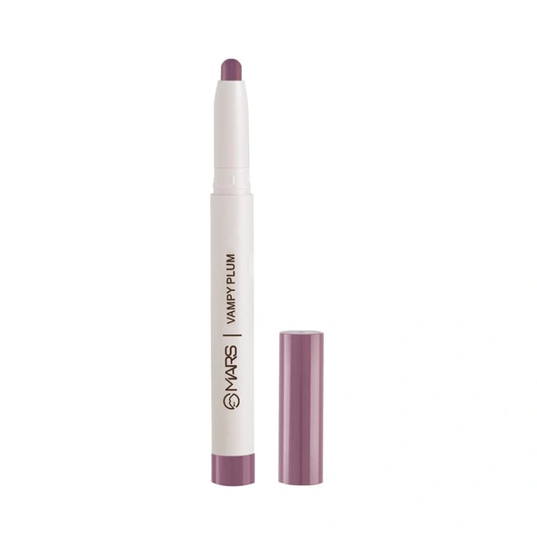 Mars Poppins Long-Lasting Lip Crayon 08-VAMPY-PLUM (1.3g) | Matte Finish | Smudge-Proof & Kiss-Proof Lipstick for Women