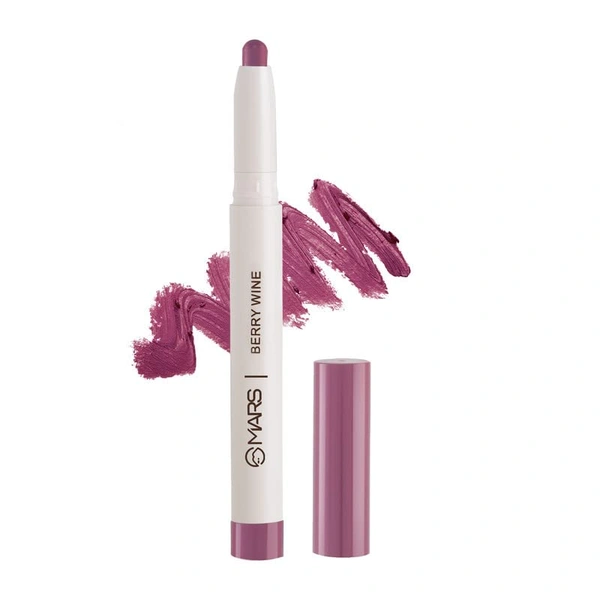 Mars Poppins Long-Lasting Lip Crayon  09-BERRY-WINE (1.3g) | Matte Finish | Smudge-Proof & Kiss-Proof Lipstick for Women