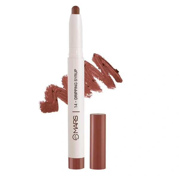 Mars Poppins Long-Lasting Lip Crayon 14-DRIPPING SYRUP (1.3g) | Matte Finish | Smudge-Proof & Kiss-Proof Lipstick for Women