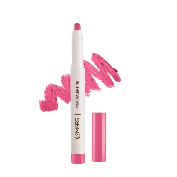 Mars Poppins Long-Lasting Lip Crayon 18-PINK VALENTINE (1.3g) | Matte Finish | Smudge-Proof & Kiss-Proof Lipstick for Women