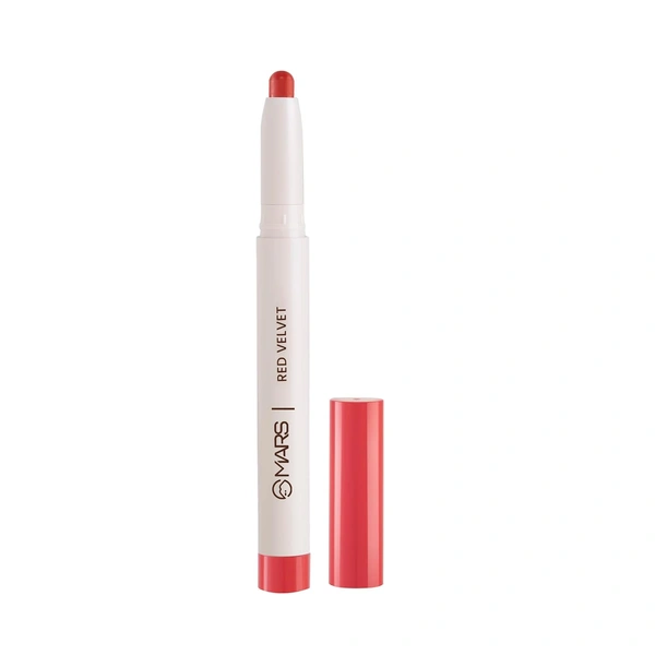Mars Poppins Long-Lasting Lip Crayon 20-RED VELVET (1.3g) | Matte Finish | Smudge-Proof & Kiss-Proof Lipstick for Women