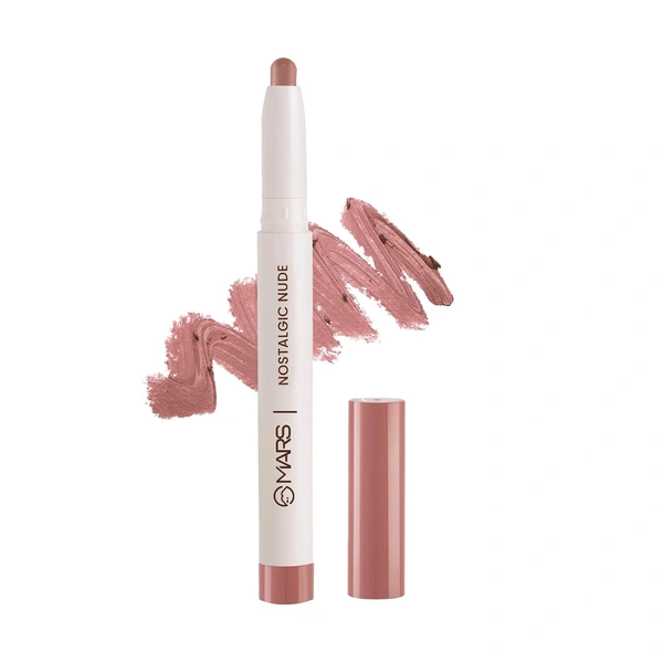 Mars Poppins Long-Lasting Lip Crayon 21-NOSTALGIC NUDE (1.3g) | Matte Finish | Smudge-Proof & Kiss-Proof Lipstick for Women