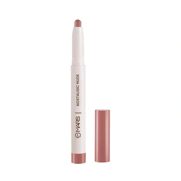 Mars Poppins Long-Lasting Lip Crayon 21-NOSTALGIC NUDE (1.3g) | Matte Finish | Smudge-Proof & Kiss-Proof Lipstick for Women