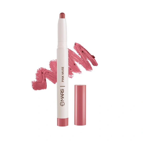 Mars Poppins Long-Lasting Lip Crayon 24-PINK MUSE (1.3g) | Matte Finish | Smudge-Proof & Kiss-Proof Lipstick for Women