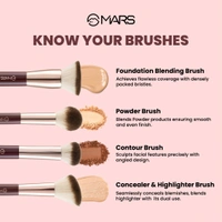 Mars Professional Makeup Maroon Brush Set 12 Piece | Soft Synthetic Bristles | Precise Face | Eyes & Brows Application