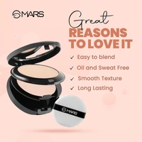 Mars Wonder 2-in-1 Compact with Mirror & Puff 16g Shade 01| Oil Control | Long-Lasting | Natural Finish Compact Powder