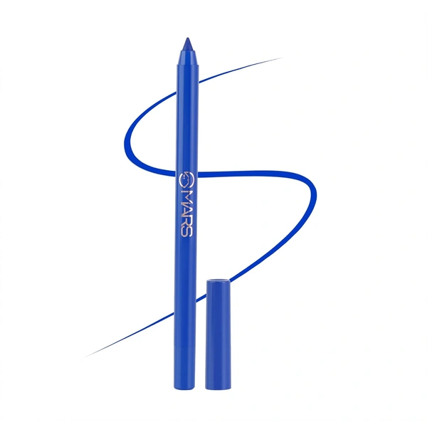 Mars MARS Won't Smudge Won't Budge Matte Kajal Pencil 1.4g Shade 02 HIGH TIDE | Smooth Glide, Waterproof, Long-Stay Kajal | Bold Blue-Black Pigment | Smudge-Proof Eye Pencil