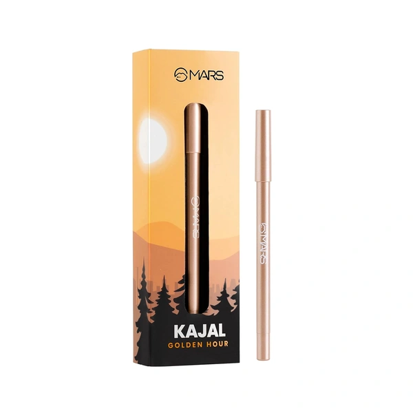 Mars MARS Won't Smudge Won't Budge Matte Kajal Pencil 1.4g Shade 01 GOLDEN HOUR MATTE | Smooth Glide, Waterproof, Long-Stay Kajal | Bold Blue-Black Pigment | Smudge-Proof Eye Pencil