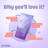 Mars MARS Zero Face Primer 25ml | Silicone-Based Gel, Blurs Pores Controls Oil | Smoothens Skin, Radiant Complexion | Long-Lasting Makeup Base for All Skin Types