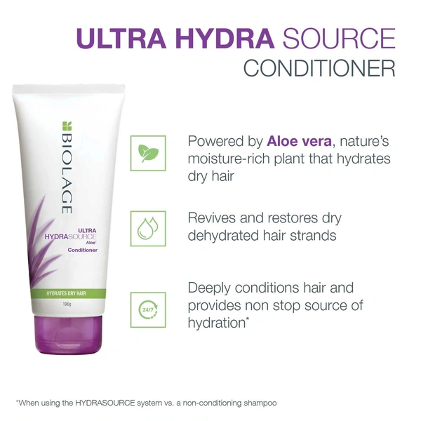 Matrix Biolage Hydrasource Conditioner 196g | Deep Moisturization for Dry Hair | Hydrating & Smoothing Formula for Soft, Healthy Hair - 1