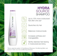 Matrix Biolage Hydrasource Plus Professional Shampoo for Dry Hair 1000 ml | Deep Hydration, Moisture Restoration & Softening for Dry | Dehydrated & Coarse Hair | (Note:By Including Additional Weight charge of Product is 69/-)
