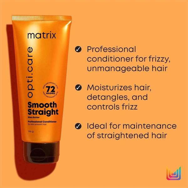 Matrix Opti Care Smooth Straight Conditioner 100g | Shea Butter | Deep Conditioning & Frizz Control | Ultra Smooth & Manageable Hair - 1