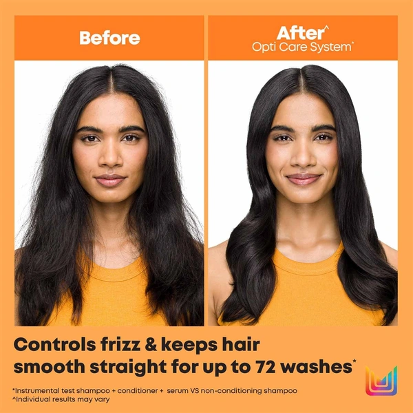 Matrix Opti Care Smooth Straight Shampoo & Conditioner Combo 350ml+196g | Shea Butter | Ultra Smooth Hair | Pack of 2 for Frizz-Free, Sleek Finish