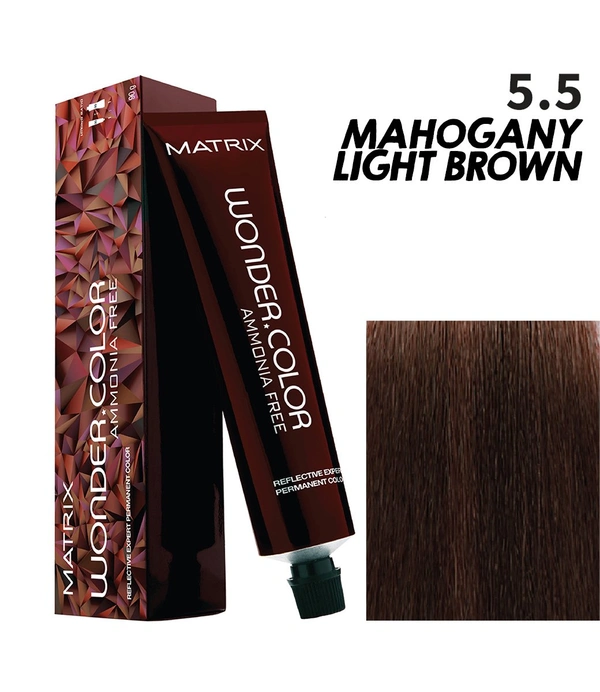 Matrix Wonder Ammonia Free Hair Colour 5M, 5.5 Mahogany Light Brown Shade | Long-Lasting Rich Mahogany Tone | Gentle Ammonia-Free Cream Hair Color for Smooth, Shiny & Even Coverage