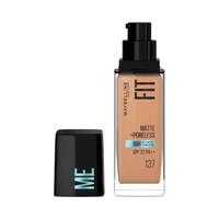 Maybelline New York Maybelline Fit Me Matte + Poreless Liquid Foundation 30ml 137 Golden tan with SPF 22 PA++ | Lightweight Daily Wear, Pore-Minimizing, Natural Matte Finish | Perfect for Indian Skin